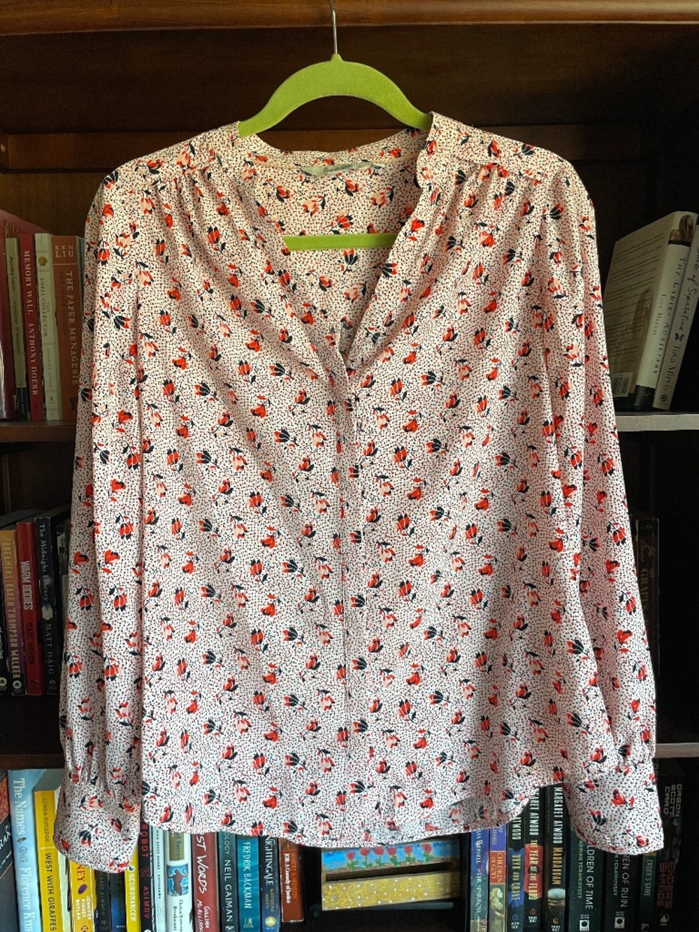 Boden Floral Print V-Neck Blouse